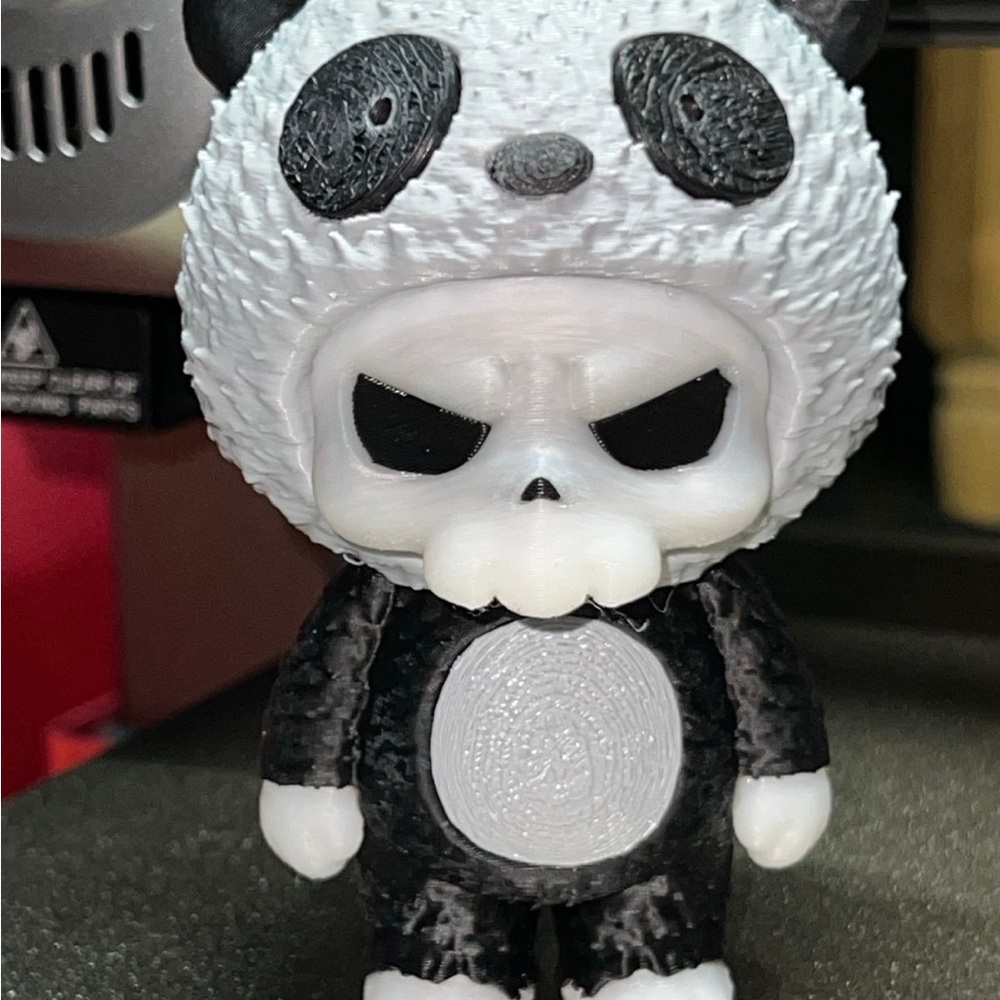 Skull Panda Keychain by 3D print